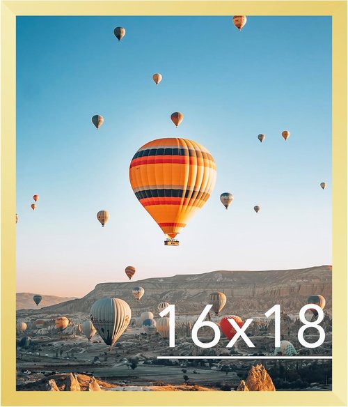 JCJMY 16x18 Gold Picture Frame - Versatile Wall Hanging for Horizontal & Vertical Photos