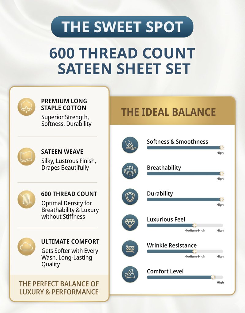 Lane Linen White Queen Sheet Set - 100% Cotton Striped Sheets for Queen Size Bed, Satin Soft Luxury Striped Sheets Queen Size, Deep Pocket Fitted Sheets - 4 PC Bedding Sheets & Pillowcases Set - White