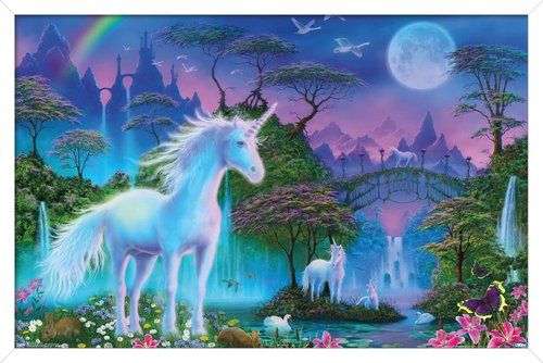 Trends International Unicorn Meadow Wall Poster, 22.375" x 34", White Framed Version