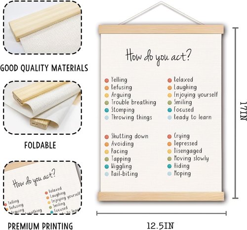 DNEULYR Mental Health Poster Frame - Classroom & Therapy Office Decor, 12.5x17 Inch