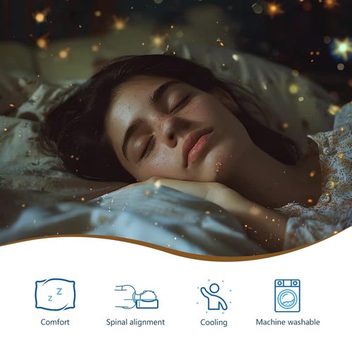 COLDHUNTER Cube Pillow Pro for Side Sleepers Memory Foam Bed Pillow Soft Pillow Supportive Head, Neck, and Shoulder Pain Relief, White-24"x12"x5"