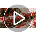 Nubry 30Pcs Red Glitter Poinsettia with Clips & Berry Picks - Red-30