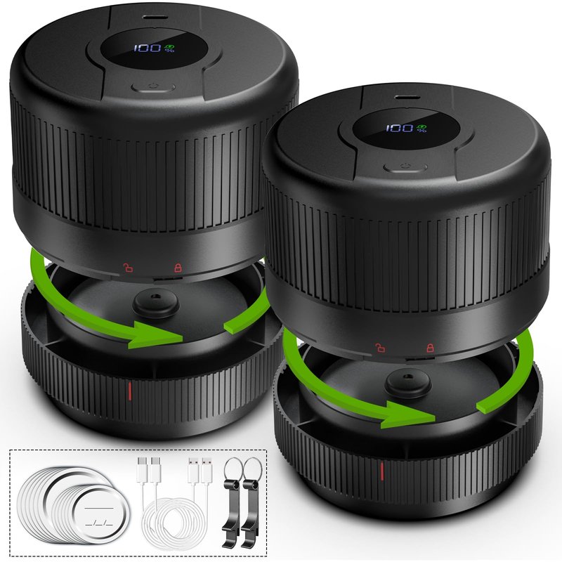 Mason Jar Vacuum Sealer Kit, Electric Sealer for Wide and Regular Mouth Mason Lids, Canning Vacuum Sealer Mason Jar, Automatic Vacuum Sealer Machine for Food Storage - 2 Packs