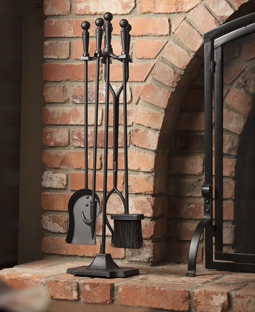 UniFlame Black 5-Piece Fireplace Tools Set with Ball Handles (T51030BK)