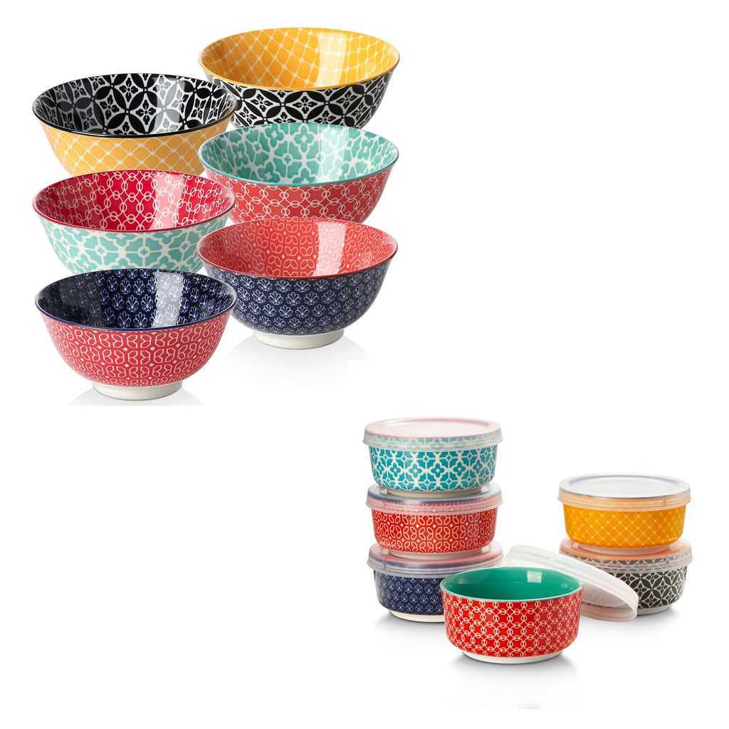 DOWAN Bundle-Cereal Bowls and Dipping Bowls with Lids