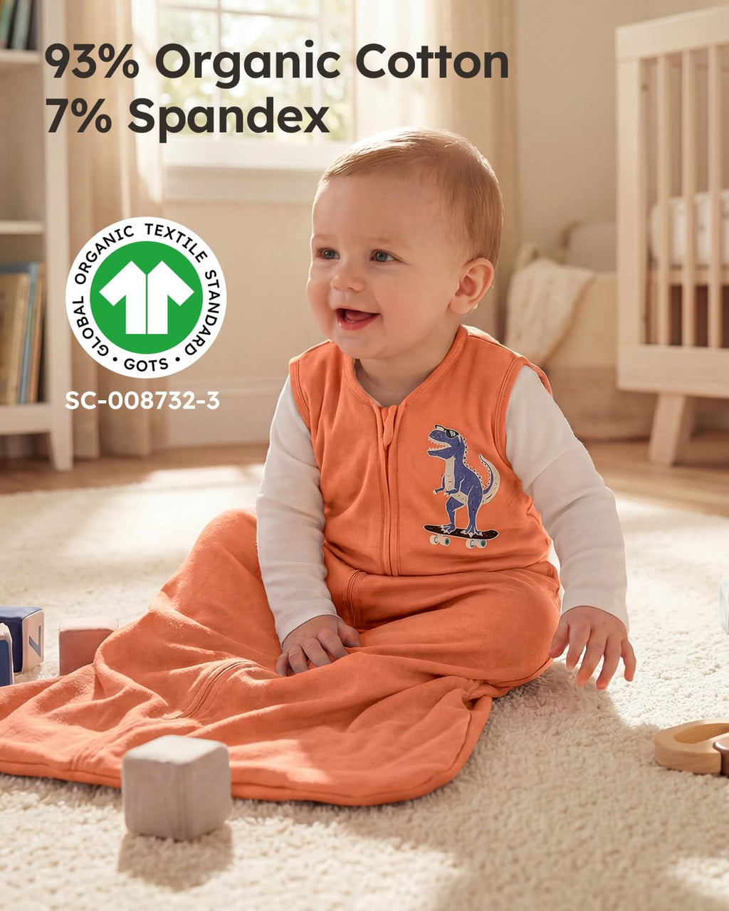Yoofoss Baby Sleep Sack | 100% Organic Cotton Wearable Blanket for 12-18 Months | 2-Way Zipper, 3 Pack