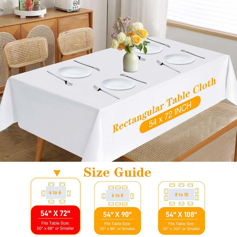 RINOZO Table Pad Protector with Flannel Backing Cut to Fit Waterproof Heat Resistant Heavy-Duty Reusable Table Cloth 54" x 72" Rectangle Vinyl Table Padding Under Tablecloth