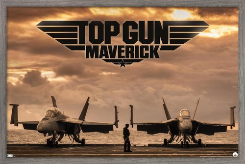 Trends International Top Gun: Maverick - Deck Wall Poster, 14.725" x 22.375", Barnwood Framed Version