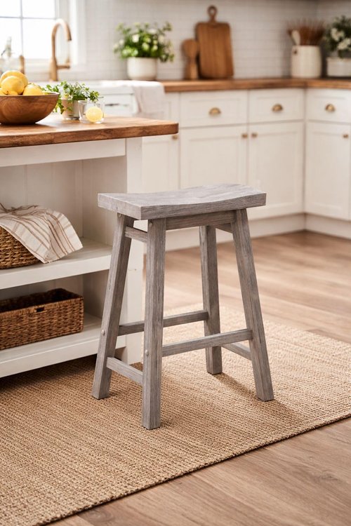 Boraam Sonoma Stool, Counter Height, Storm Grey Wire-Brush