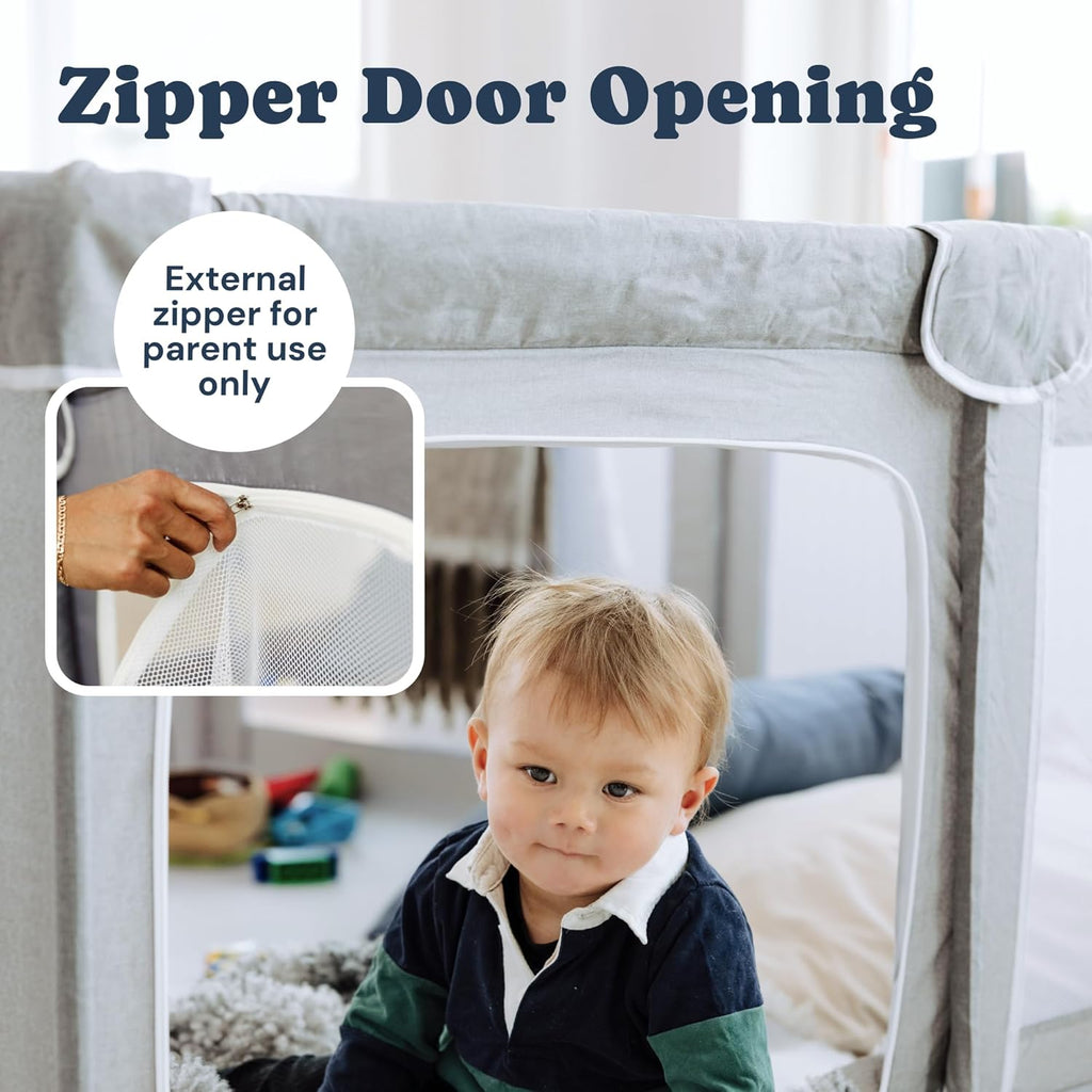 Todale Baby Playpen - Grey Foldable Playpen for Infants & Toddlers | Easy Setup & Ventilated Design - 50 x 50 x 27 in