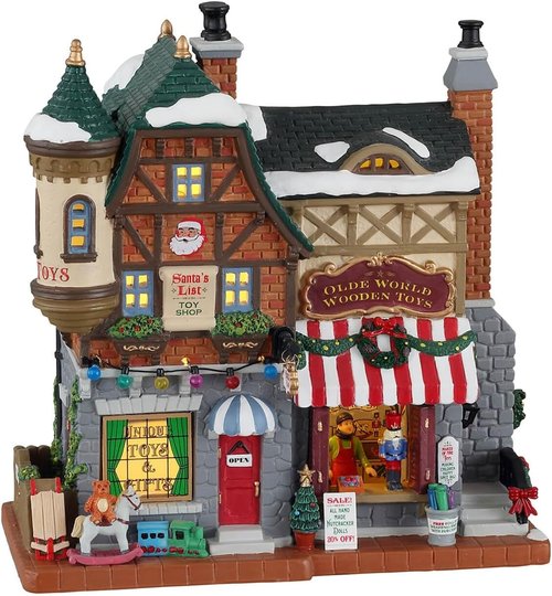 Lemax Christmas Village Santa's List Toy Shop - Battery-Operated LED Decor | Festive Holiday Display