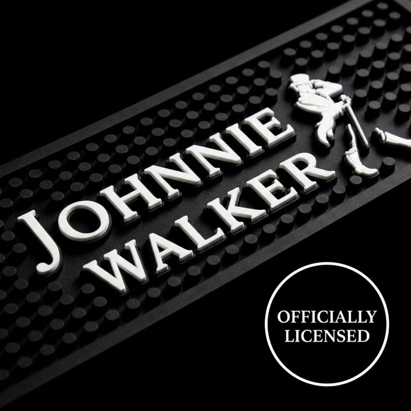 Johnnie Walker Bar Mat Keep Walking Scotch Whisky Spill Mat Rail Drip Mat - 19.25" x 3.5"