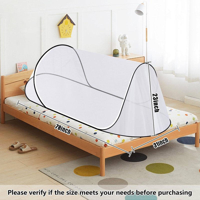 78 * 31 * 23 Inch Large Pop Up Mosquito Net, Portable Foldable Mesh Tent, Breathable Lightweight Mosquito Net Tent for Bed Camping Travel Patio
