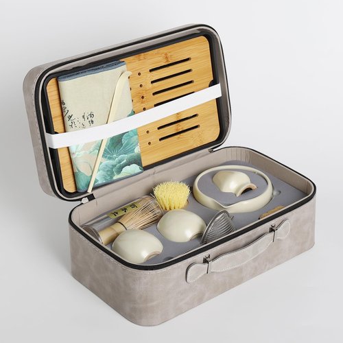 MAKOUYU 12 Pcs Matcha whisk Set,15 OZ,Japanese Matcha Set,With 2 Cups and 1 Leather Storage Bag,Complete Travel Matcha Kit Set,Perfect Matcha Kit for Matcha Tea Ceremony（Beige）