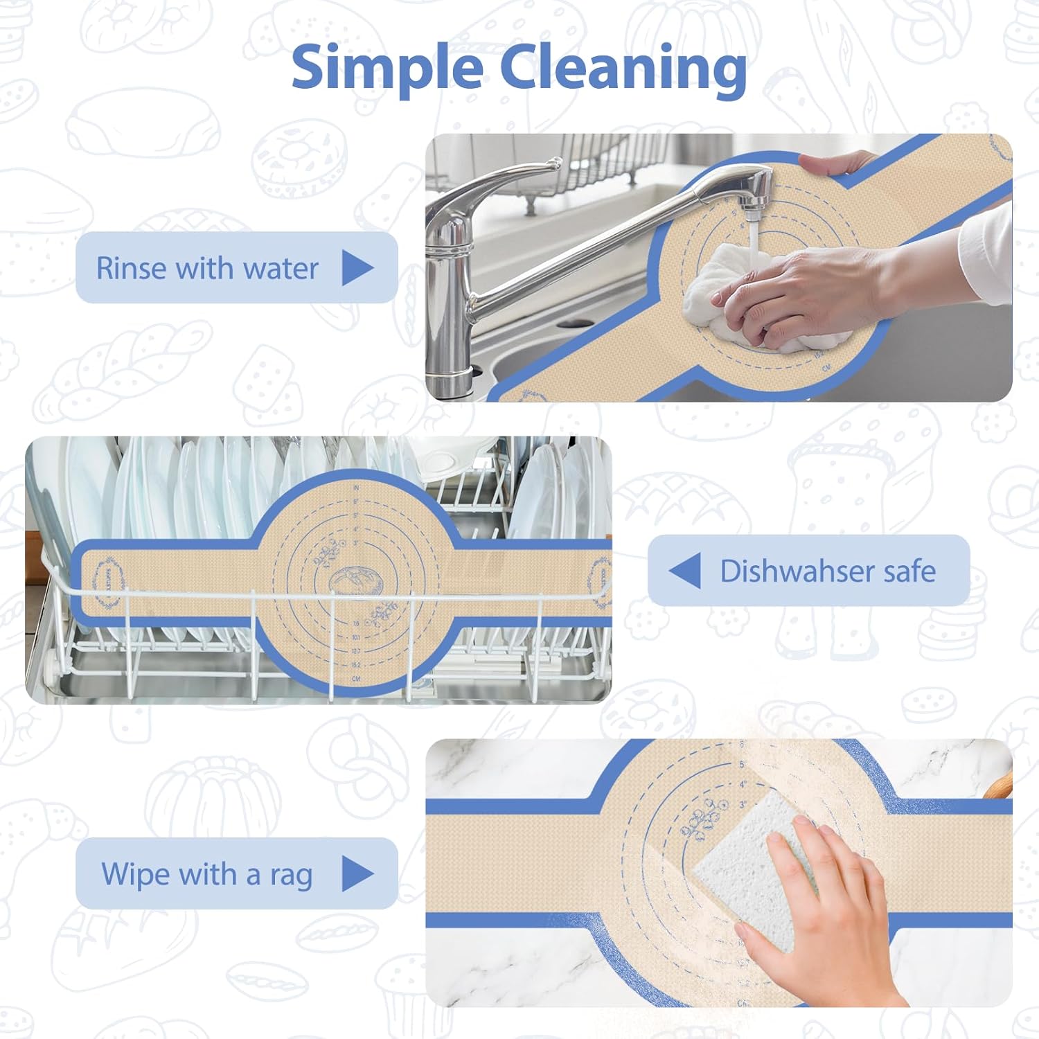 Skiennix Silicone Bread Sling - Non-Stick Sourdough Baking Mat for Easy Transfer | 2PCS Set
