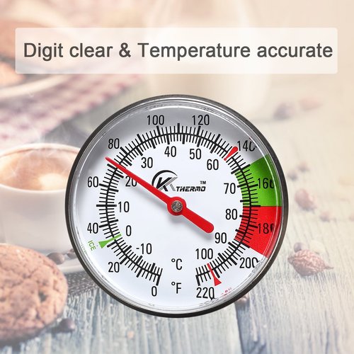 KT THERMO Instant Read Thermometer - 2-Inch Dial for Coffee, Chocolate Milk & Foam