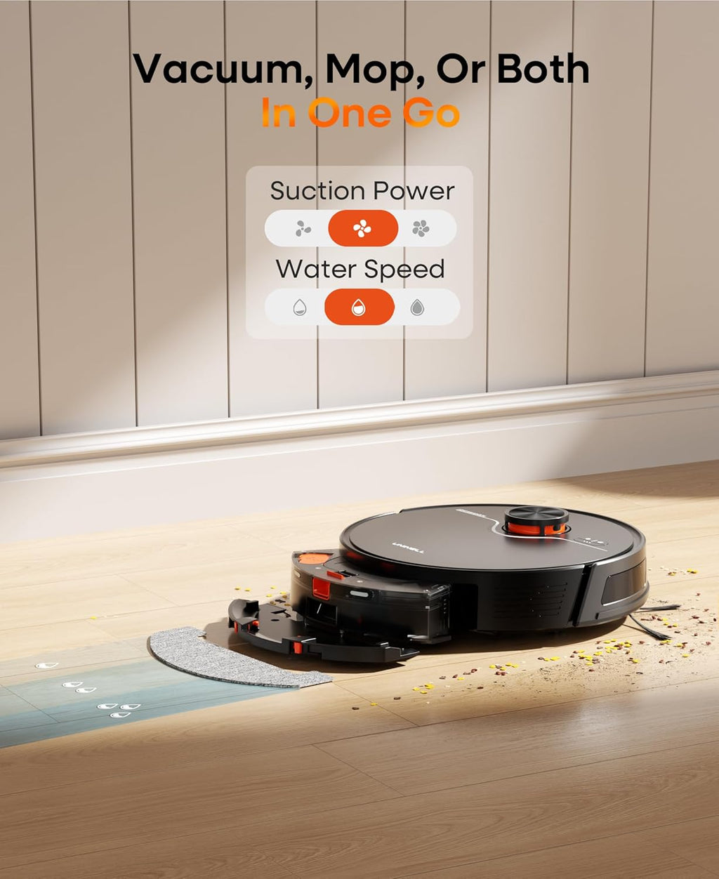 Skiennix Robot Vacuum and Mop Combo - Self-Emptying, 7000Pa Suction, 180 Min Runtime, Home Mapping, App/Alexa Control