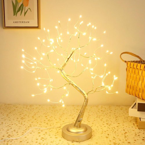 Fairy Light Tree | 108 LED Twinkle Lamp with Timer & 8 Lighting Modes | Warm White, Adjustable Branches