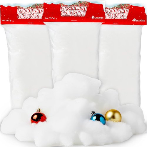 Eucatus Fake Snow Fluff Sheet - 45 Sqft Cotton-Like Christmas Snow for Holiday Decor & Displays