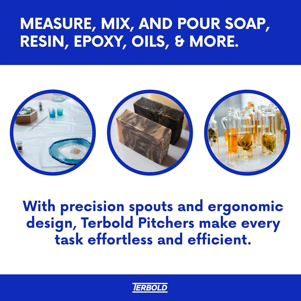 1 Gallon Measuring Pitcher | 3.785 Liter Shatterproof Plastic Large Graduated Mixing Pitchers, 1 Gallon (128 Fl Oz)