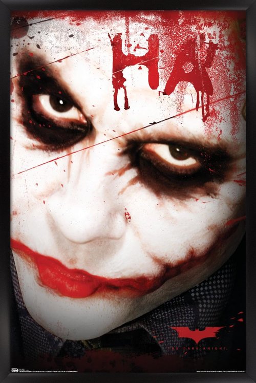 Trends International DC Comics Movie - The Dark Knight - The Joker Ha in Blood Wall Poster, 22.375" x 34", Black Framed Version