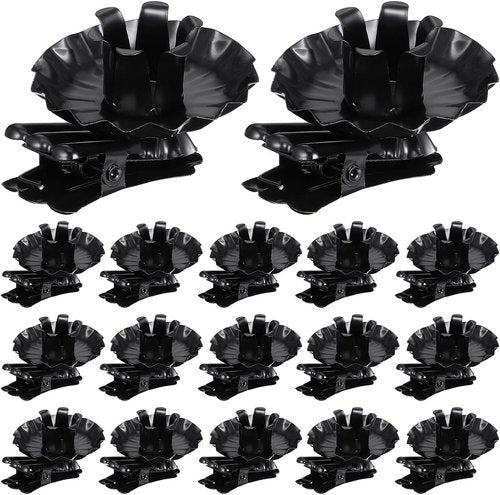 Angoily Black Iron Candle Clips - 20 C-Shaped Holders for Secure Christmas Table Decoration | 2.04 x 1.65 x 1.25 Inch