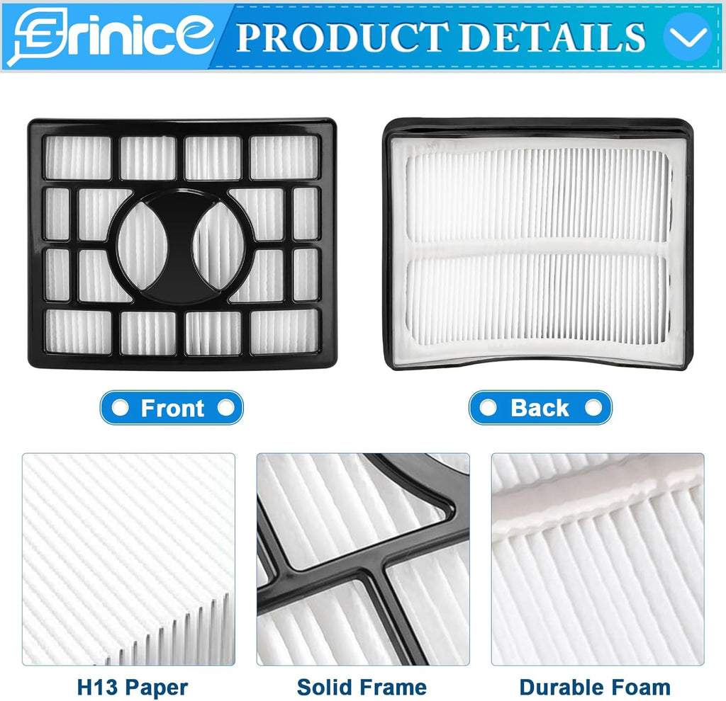 Skiennix Brush Roller Belts Filters Kit - Replacement Parts for Shark Rotator NV500 Series | Compatible with XFF500 & XHF500