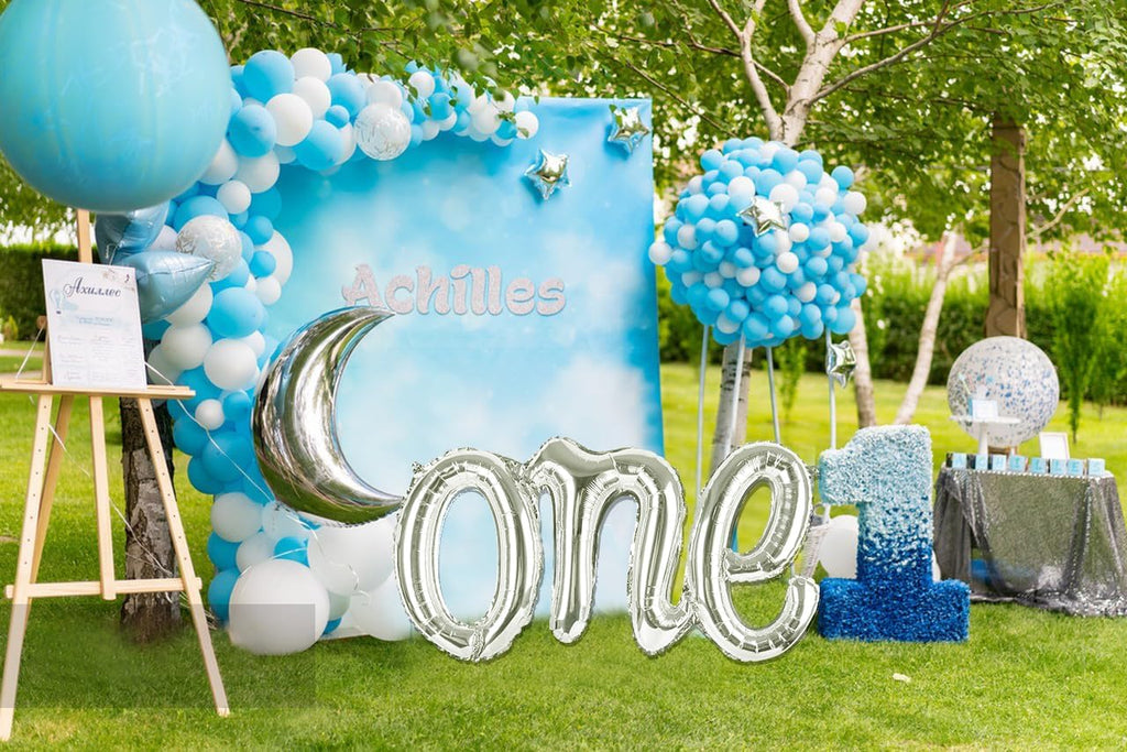 Silver One Balloons - 1st Birthday Decorations for Boys & Girls | Giant Number One Balloon