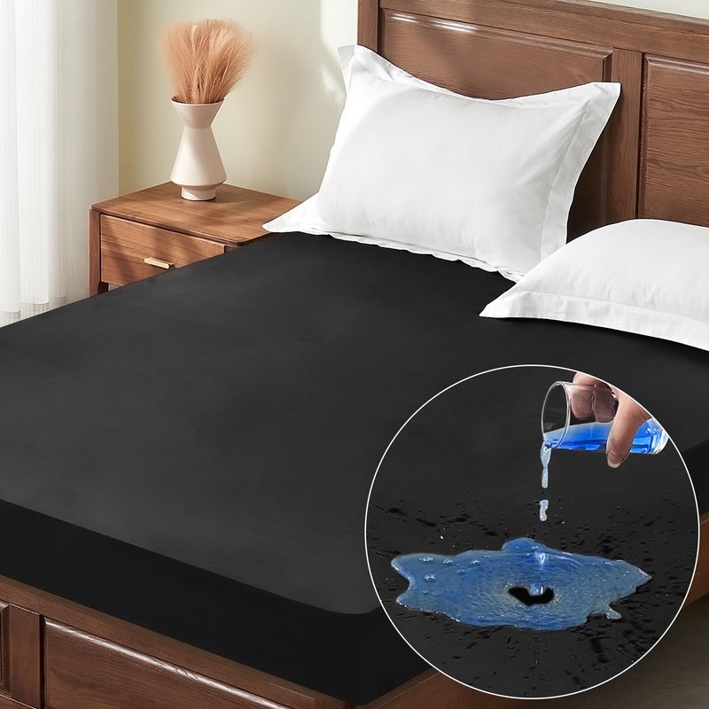 Inooro Queen Size Waterproof Mattress Protector - Breathable Bed Cover with 18" Deep Pocket, Noiseless Fitted Sheet, Machine Washable Gray Bedding for Home Bedroom Hotel (60x80 Inches)
