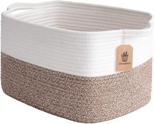 Goodpick Cube Storage Bins - Stylish Woven Baskets for Toys, Clothes & Towels | 13'' x 10'' x 9''