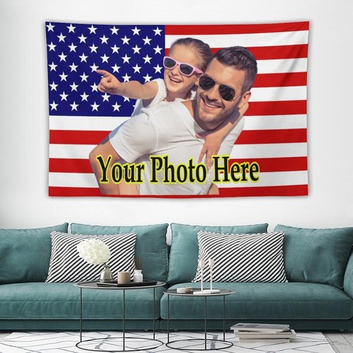 KAMXPOE Custom Wall Tapestry - Personalized Photo Blanket for Dorm Room | 60x40 Inch Design