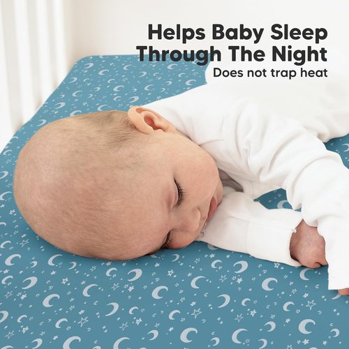 KeaBabies Organic Crib Sheets - 2-Pack Fitted Jersey Cotton for Boys & Girls | Soft, Breathable 52x28" with Cute Dragon Tale Prints