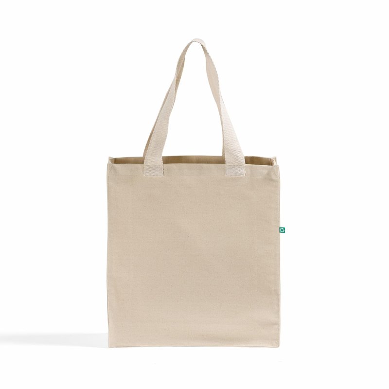 Recycled Canvas Tote Bags – 100% Eco Cotton, 12oz Heavyweight Fabric – 14x15x4" Reusable Shopper Totes – Multipack of 6, 12, or 24 – Natural, Ash Grey, Charcoal (6, Natural)