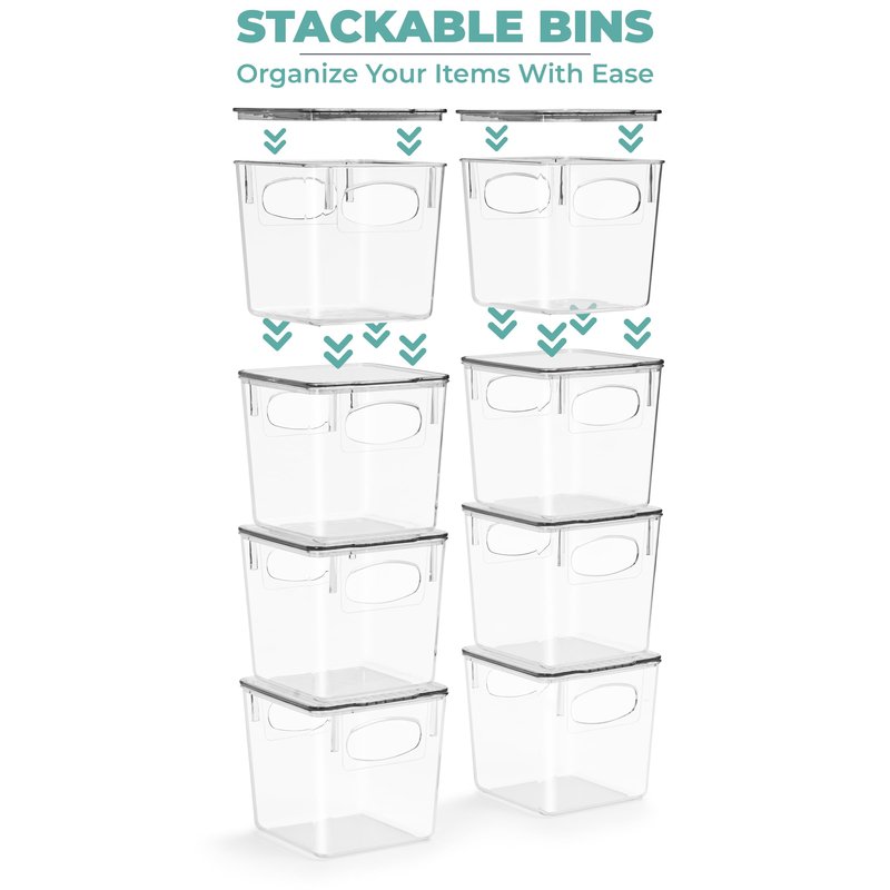 Sorbus Small Clear Plastic Storage Bins with Lids, Clear Stackable Storage Bins, Laundry Room Organizer Bins, Office, Classroom, Playroom, Bathroom, Laundry Room Organization and Storage (4 Pack)