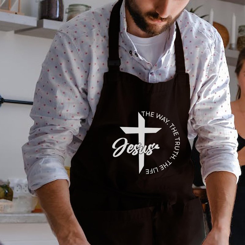 Christian Gifts for Women Men, Chef Apron for Men Cooking Grilling BBQ, Personalized Religious Gifts for Dad Mom Friends Christmas Easter