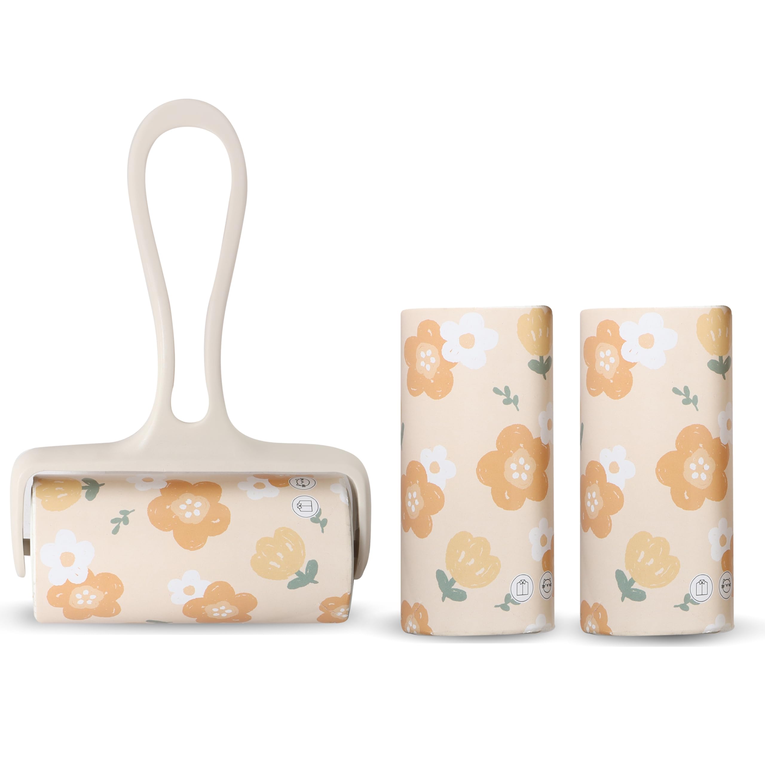 Catron Lint Rollers, Remover for Clothes, 1 Handle with 3 Refills, 180 Total Sheets, Lint Roller Set for Dog & Cat Hair Removal, Clothes, Furniture, Cars, Carpet