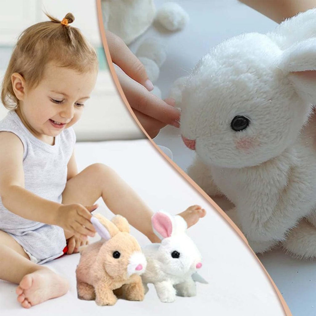 Skiennix Interactive Easter Bunny Toy - Plush Rabbit with Sounds & Movements | White