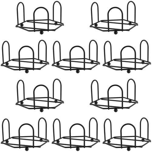 FUNSUEI Set of 10 Metal Coaster Holder, Black Iron Metal Coaster Holder for 4 Inch Round and Square Coasters, Fit 4-6 Pieces Coasters