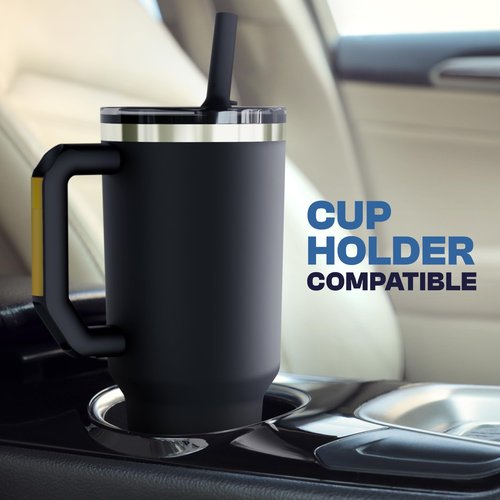 Frost Buddy Thicc Buddy - 50 oz Stainless Steel Vacuum Insulated Tumbler with Lid and Straw for Water - Travel Mug Cupholder Friendly - Gifts for Women Men Him Her (White)
