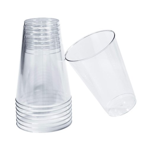 100 Pack 14 oz Clear Plastic Cups - Disposable Tumblers for Weddings