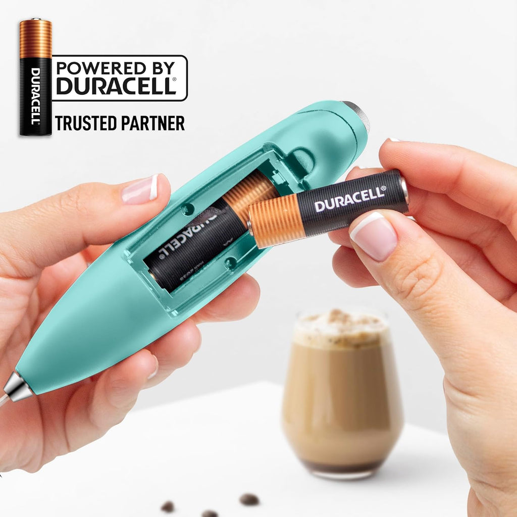 Zulay Kitchen Milk Frother - Powerful Handheld Whisk for Coffee, Lattes & More | Includes 4 Duracell Batteries