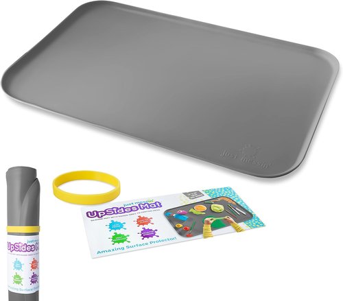 Just Messin’ Silicone Art Mat - Reusable Non-Slip Heat-Resistant Mat with Raised Edges | 16"x26", Gray