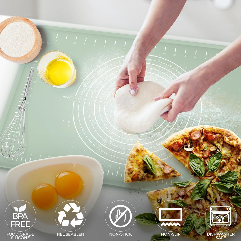 Silicone Baking Mat by [Brand Name] - Extra Thick Non-Stick Dough Rolling Mat 28" x 20" with Measurements