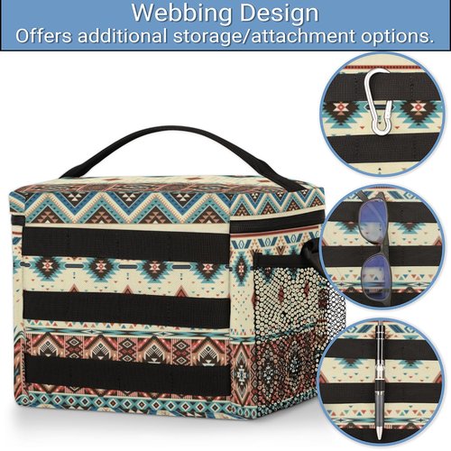 Boho Aztec Insulated Lunch Bag for Men Women Adult, Southwestern Native American Tactical Lunch Box with Adjustable Shoulder Strap, Leakproof Lunch Cooler Tote Bag for Work Office Travel Camping