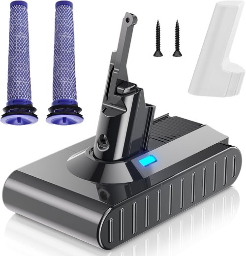 Dyson Replacement Battery - 21.6V 7000mAh for V8 SV10 Absolute/Animal/Motorhead | Li-ion Power & Filters