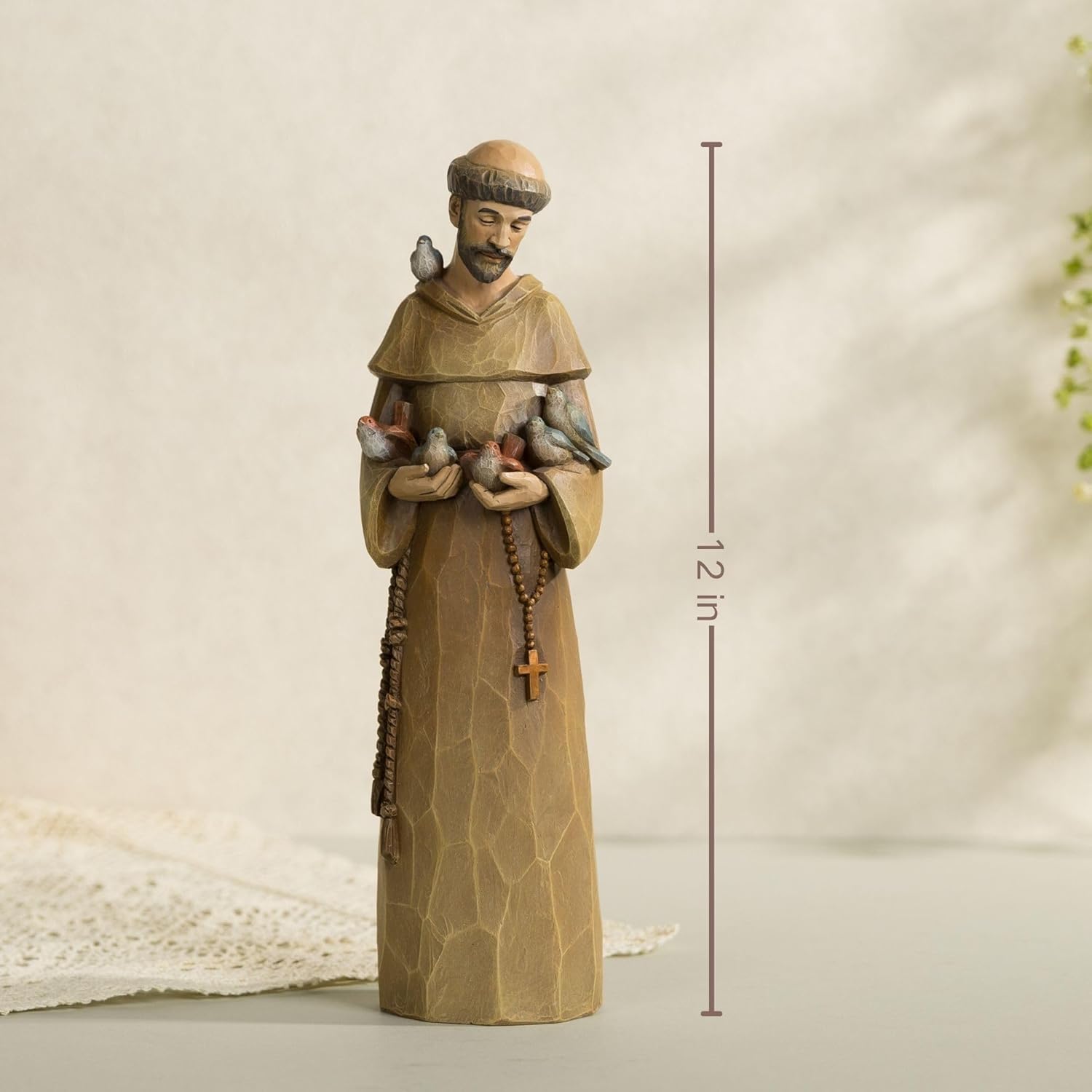 St. Francis Statue - 12 Inch Resin Sculpture Preaching to Birds | Premium Garden Decor & Catholic Gift