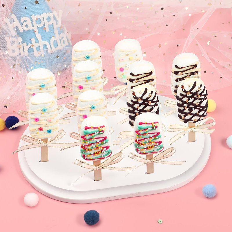 Webake Cakesicle Stand Display Popsicle Sticks Holder 12 Count Wooden Stand Holder for Dessert Table of Wedding Shower Birthday Party