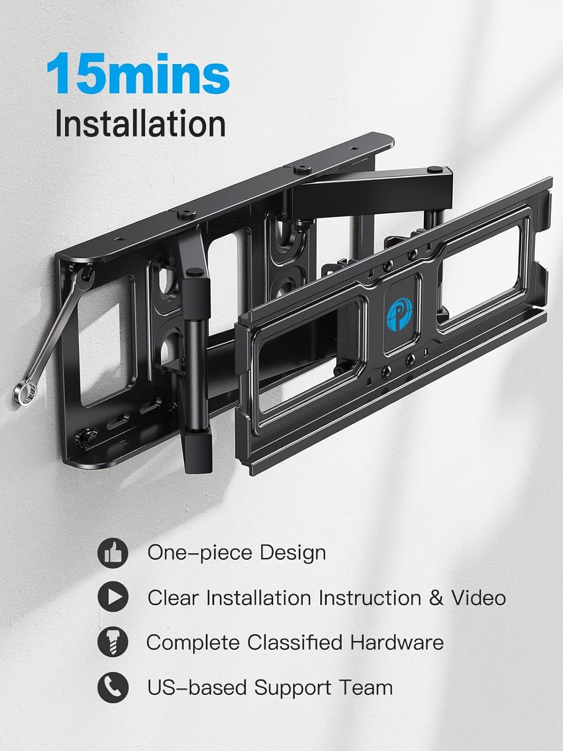 Pipishell TV Wall Mount - Full Motion Bracket for 26-74 Inch TVs | Supports Up to 99lbs, VESA 400x400mm