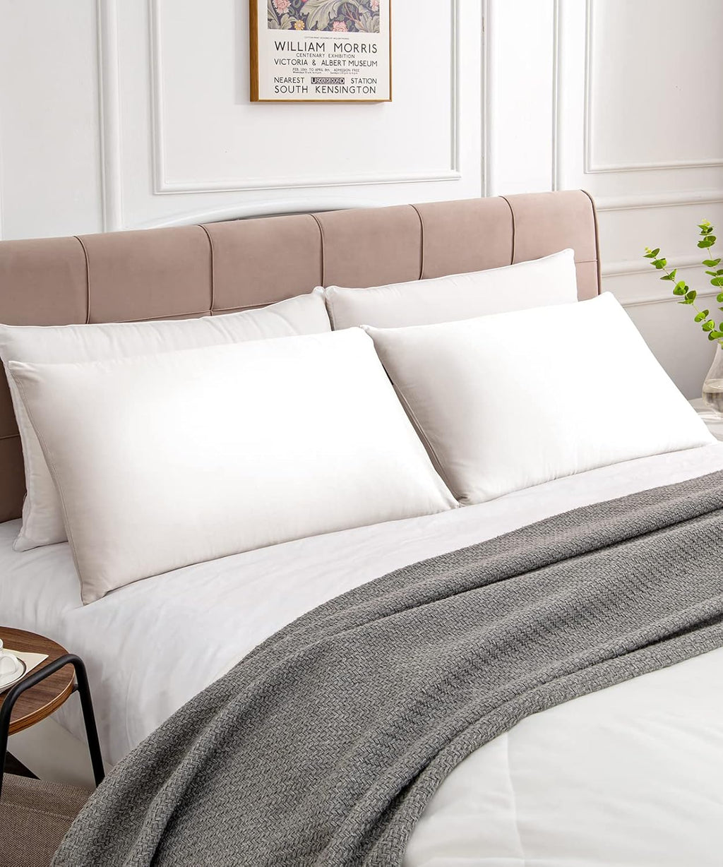 Warmstar Cotton Pillow Cases - Soft 600 Thread Count Standard Size Set of 2 | Breathable White 20x26 Inches