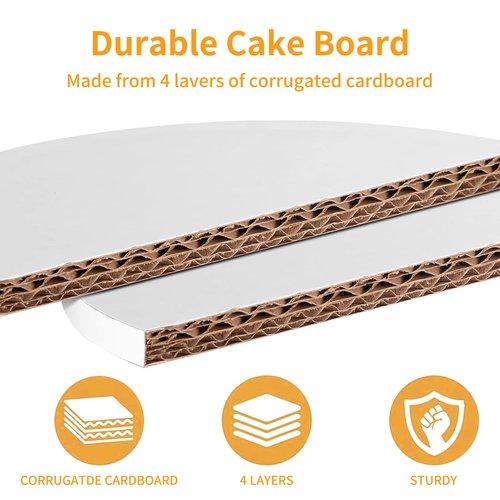 PFAMKEER 8Pcs Cake Boards 12 Inch Round,White Sturdy 1/2 Inch Cake Drum,12 Inch Cake Boards,Disposable Cake Plates,Corrugated Cake Base Cake Drums for Father's Day